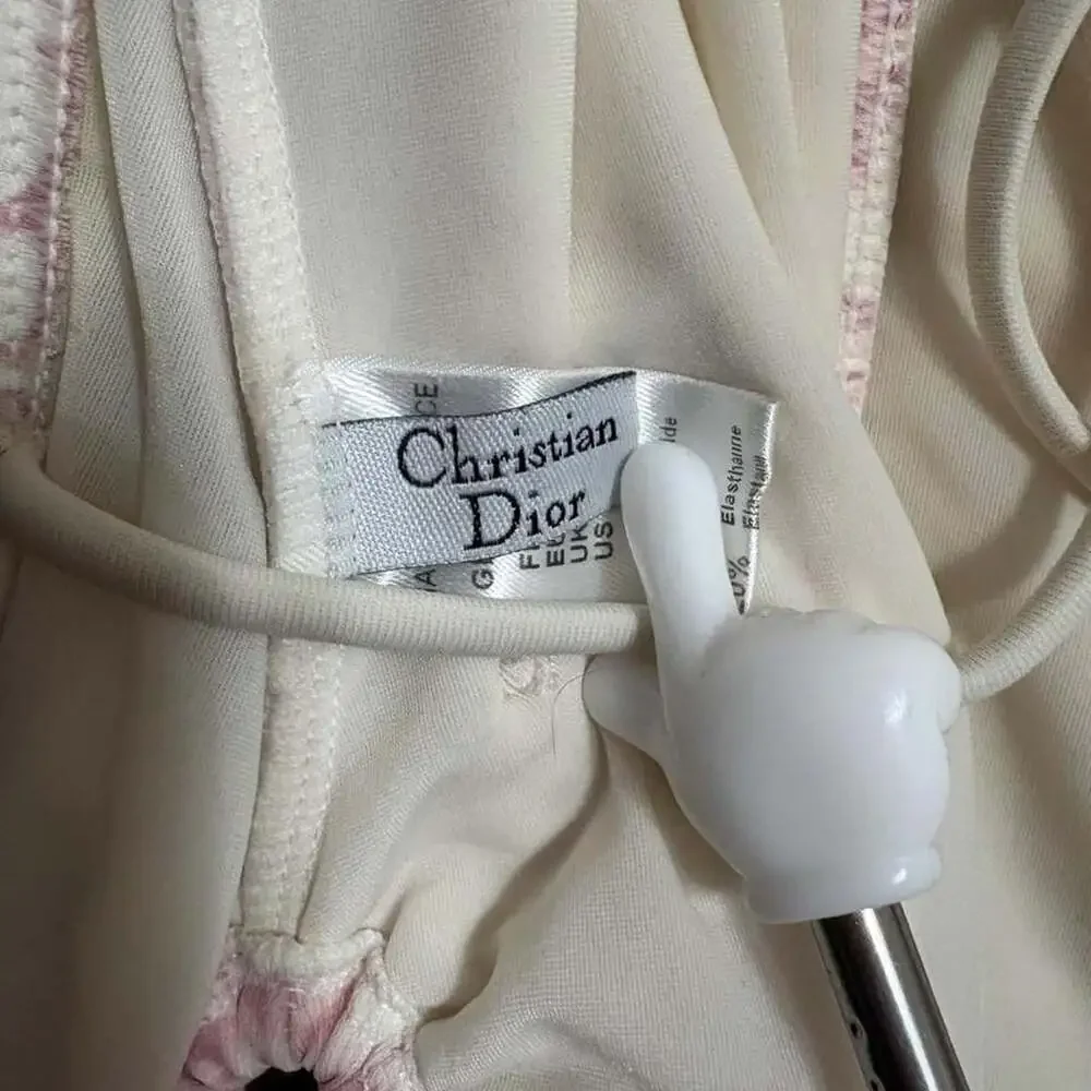 Christian Dior Vintage Pink Trotter Monogram One-Piece Swimsuit 8